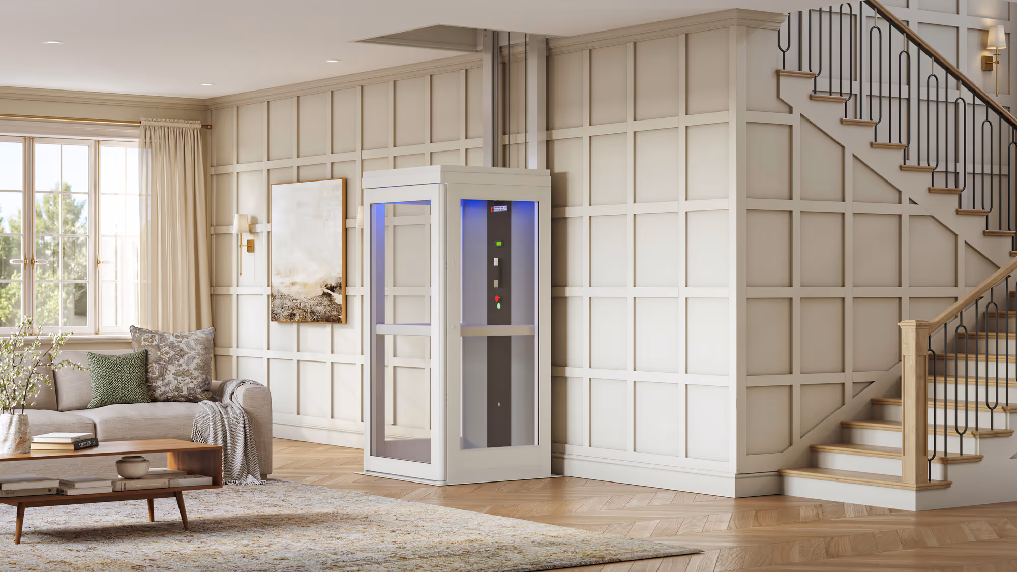 Interior view of a Harmar residential elevator
