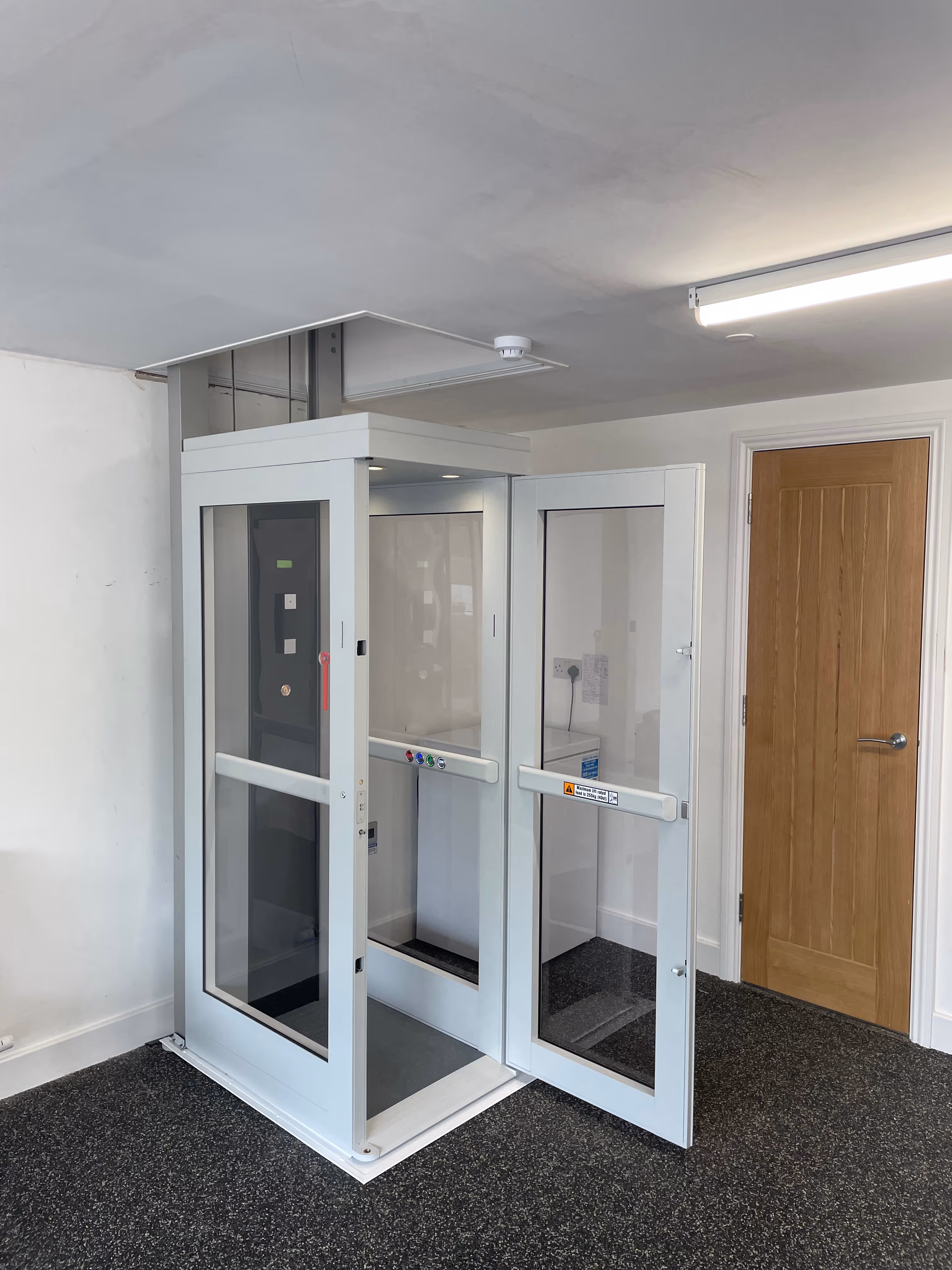 Home elevator configured for residential use